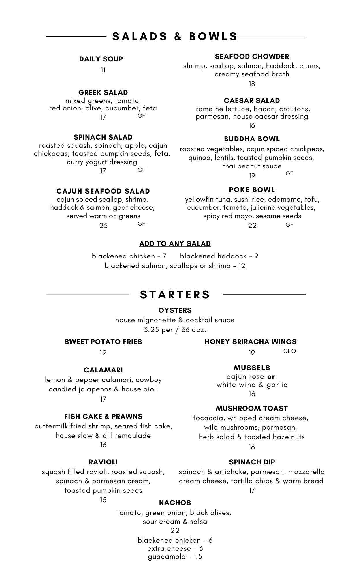 Menu - The Pilot House